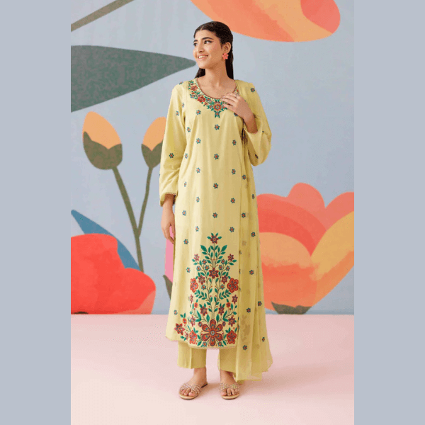 3 Piece - Embroidered Suit - PS25-168 BOLD FLORAL