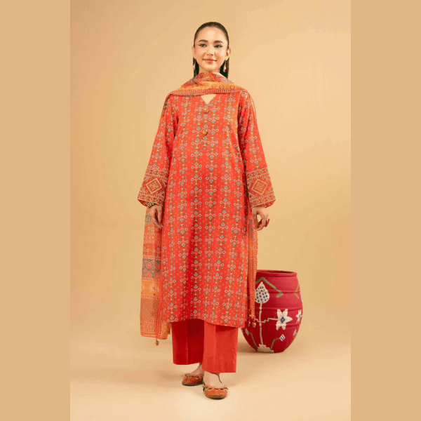 3 Piece - Printed Embroidered Suit - PE25-375 PATOLA