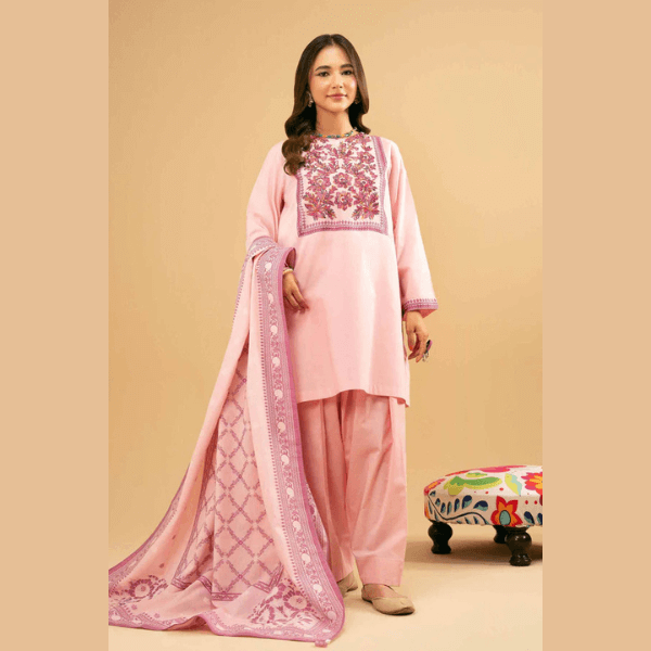 3 Piece - Embroidered Suit - PE25-177 FOLK ART