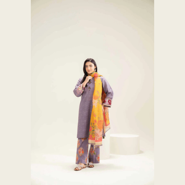 3 Piece - Printed Embroidered Suit - PE25-473 Ready To Wear