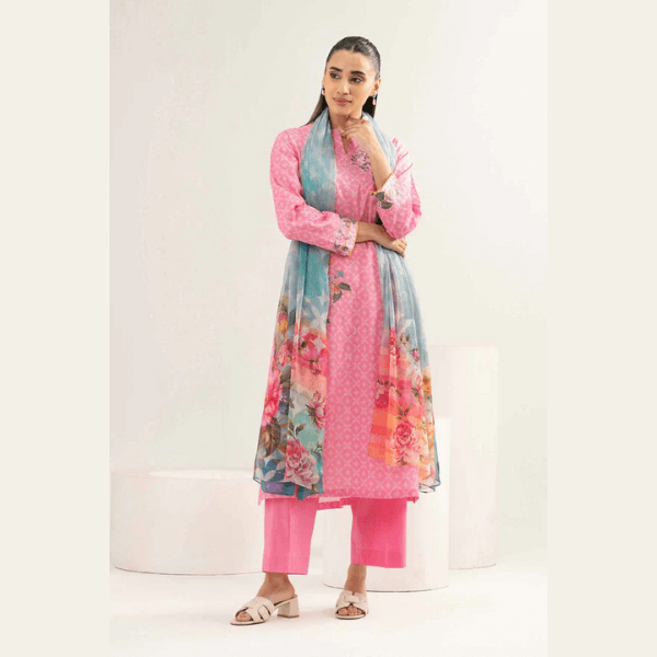 3 Piece - Printed Embroidered Suit - PE25-372 Ready To Wear