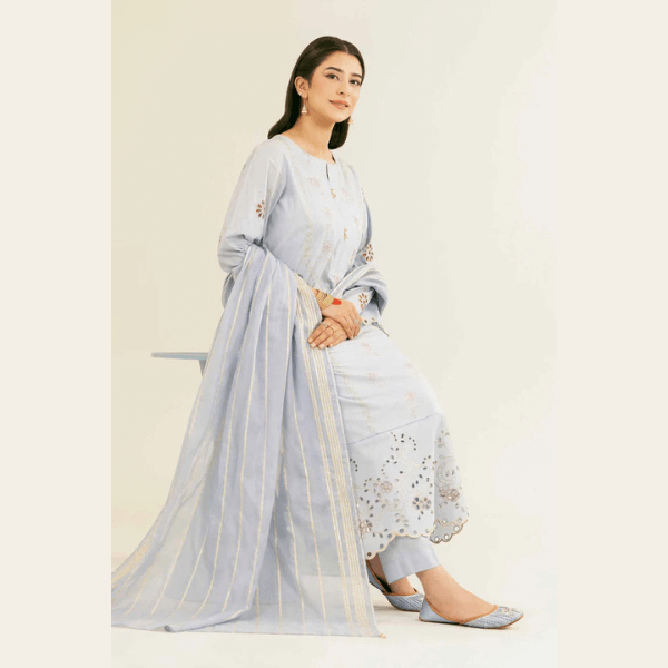 3 Piece - Embroidered Suit - PE25-166 BORING PASTELS