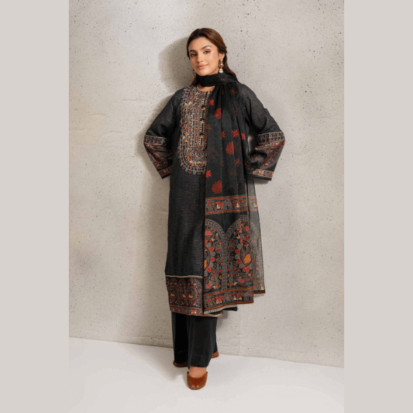 3 Piece - Printed Embroidered Suit - PE25-129 KANTHA