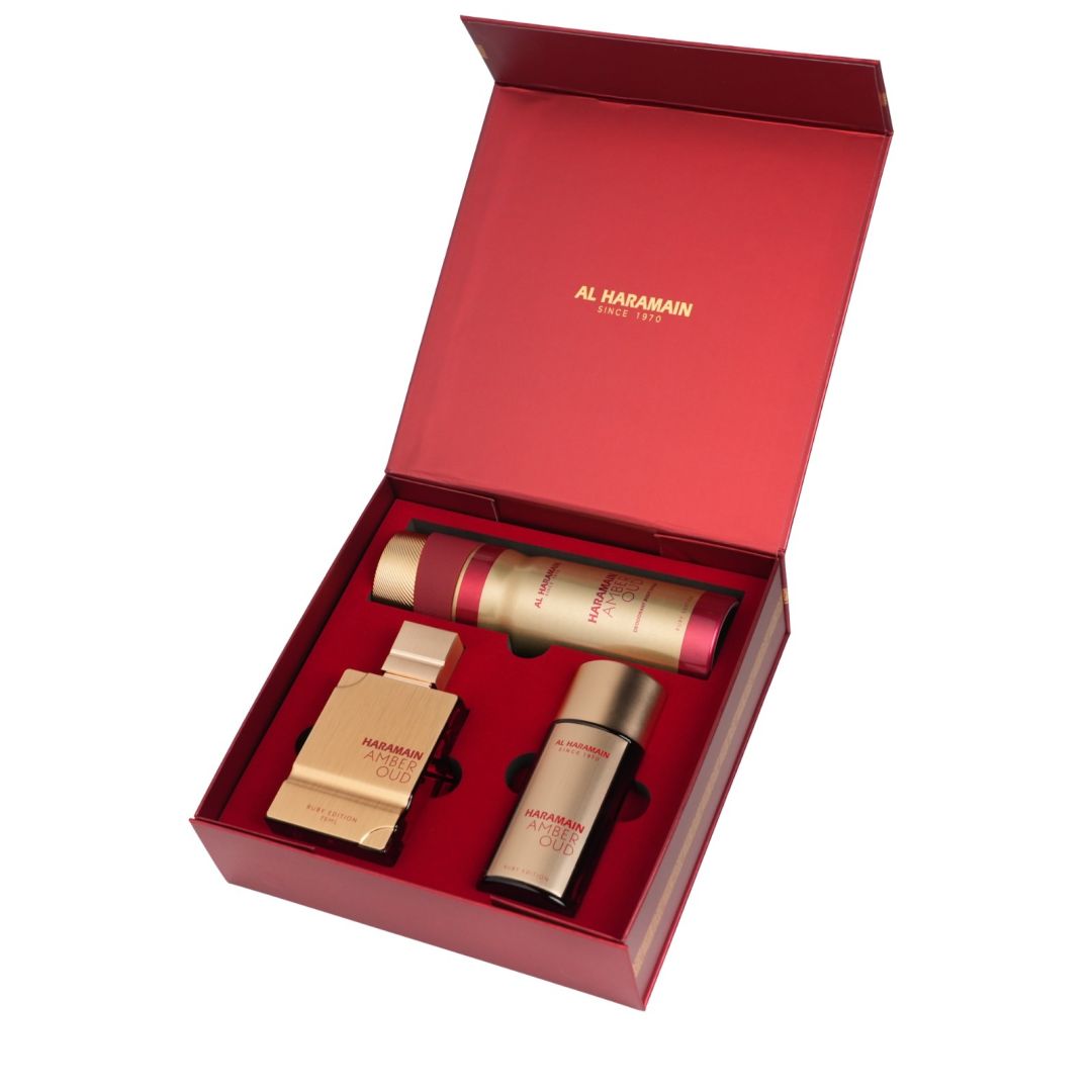 Haramain Amber Oud Ruby Edition Perfume Gift Set