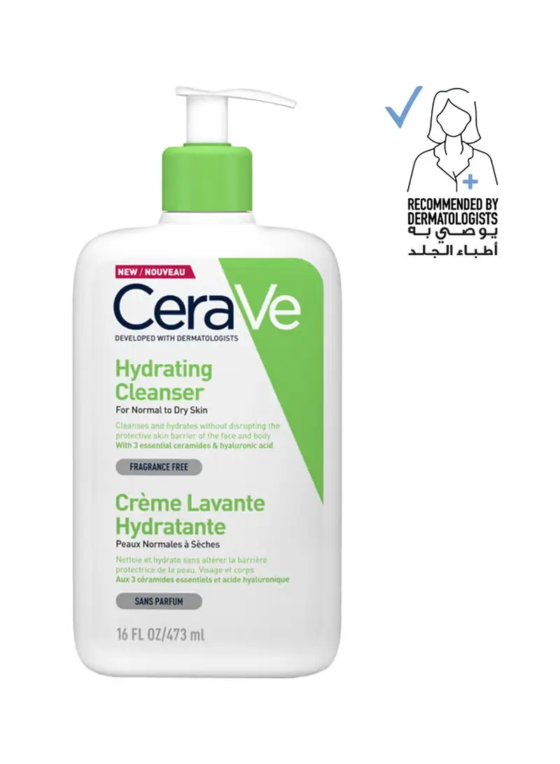 Hydrating Cleanser For Normal To Dry Skin With Hyaluronic Acid Clear 473ml